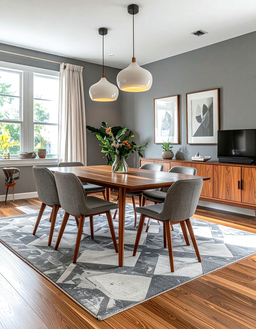 Mid century modern gray dining room - 30 cool gray dining room ideas