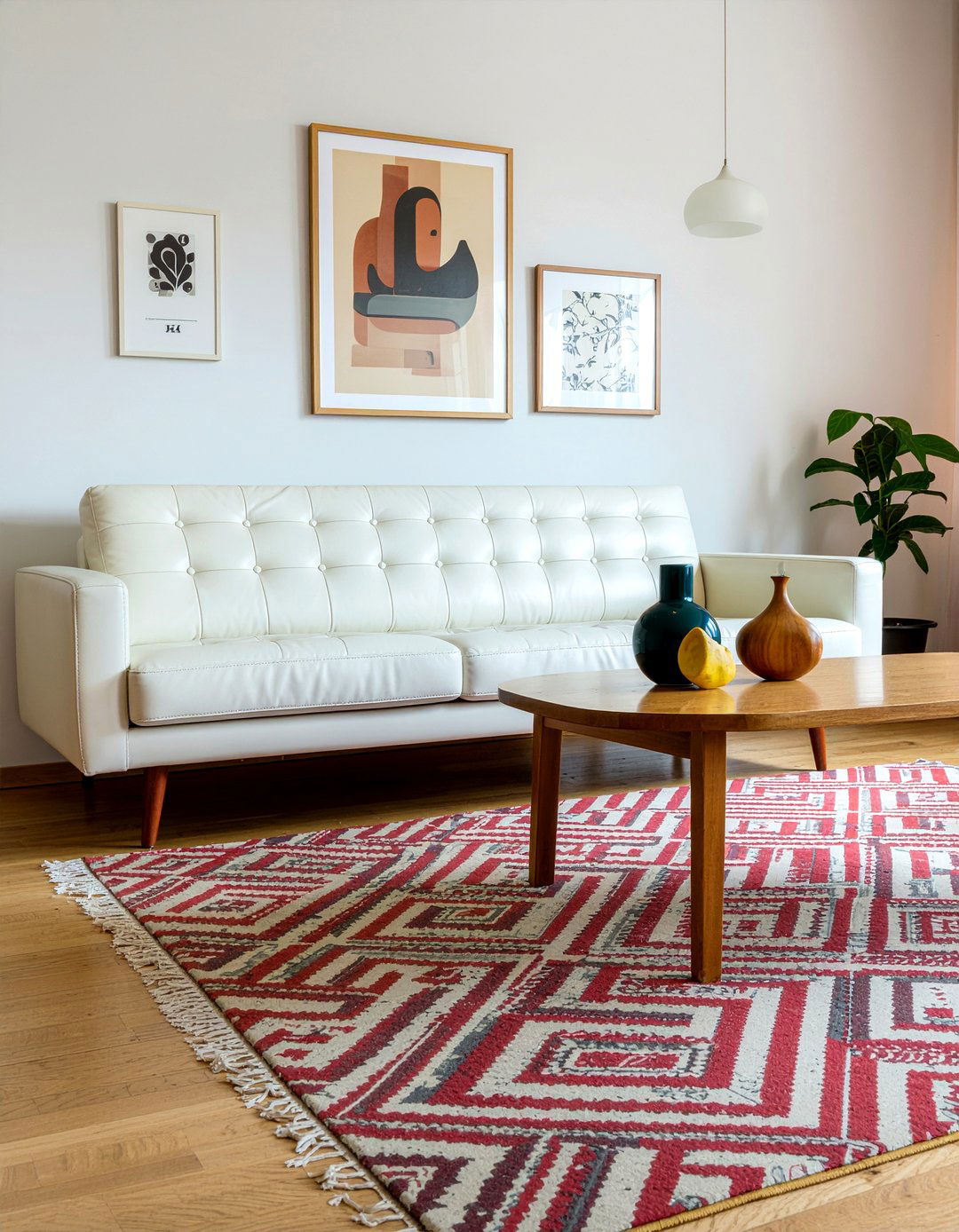 Mid century modern leather sofa - 30 leather living room ideas