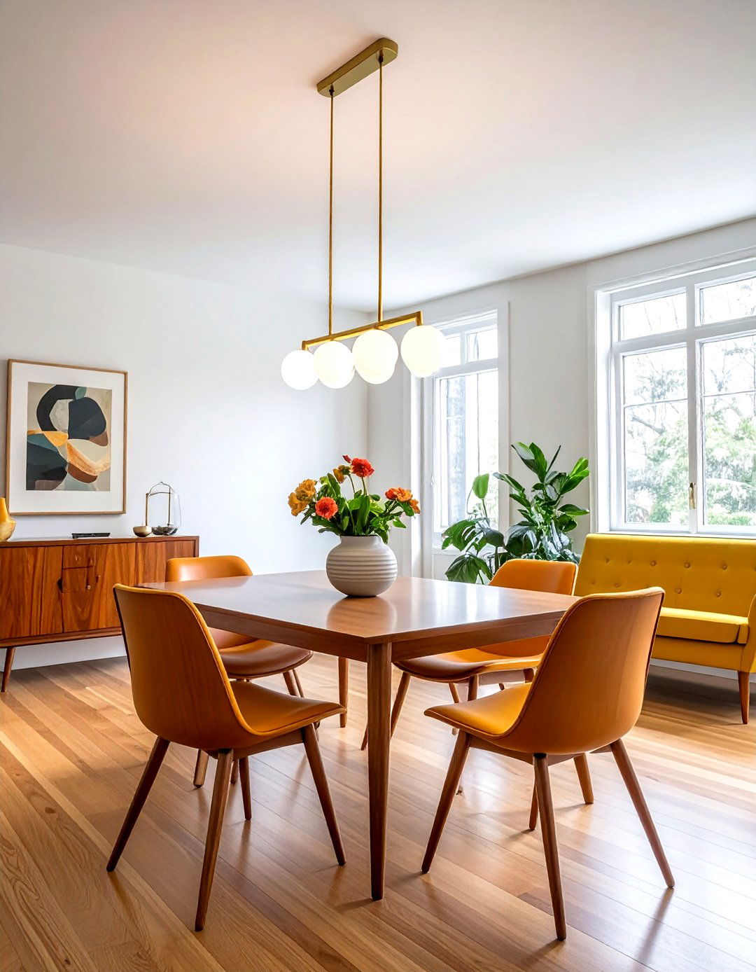 Mid century modern linear lighting - 30 linear chandelier dining room ideas