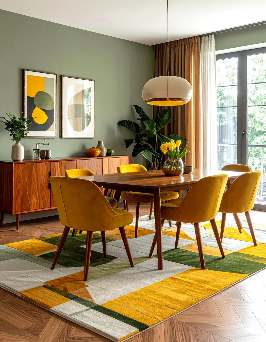 Mid century modern living dining area - 30 living room with dining area ideas