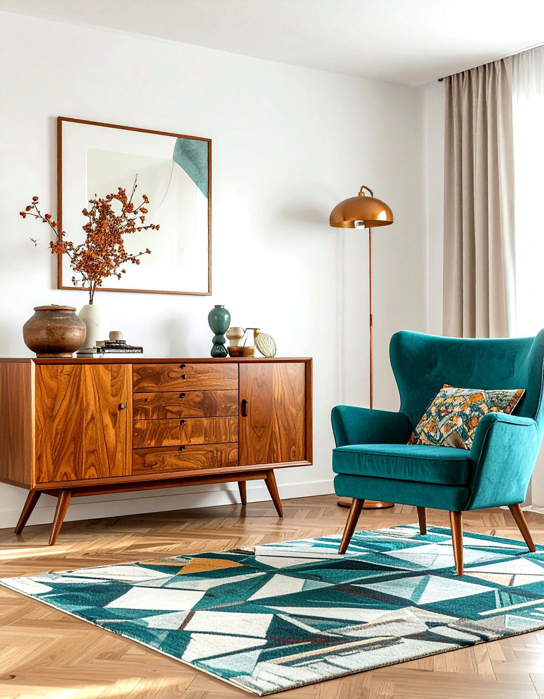 Mid century modern living room - 30 show home living room ideas