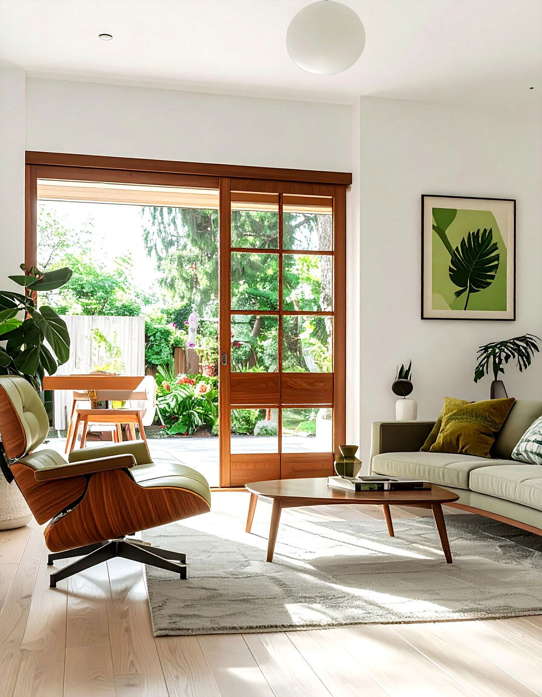 Mid century modern living room walnut slider - 30 living room sliding doors