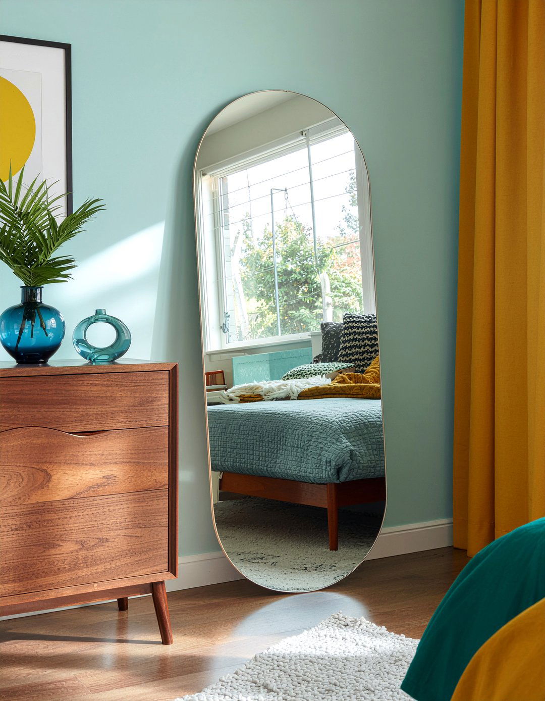 Mid century modern mirror - 30 bedroom wall mirrors