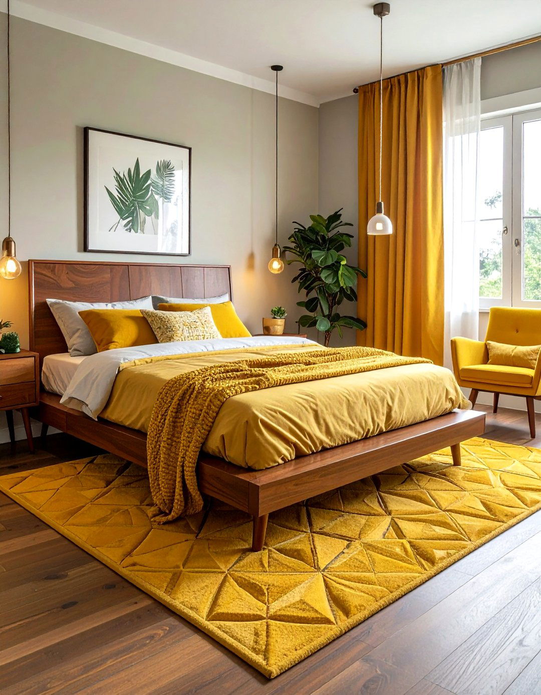 Mid century modern mustard bedroom - 30 mustard bedroom ideas