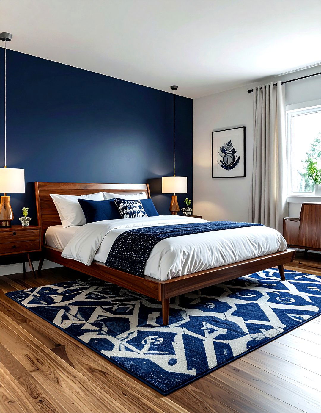 Mid century modern navy bedroom - 30 modern navy bedroom ideas