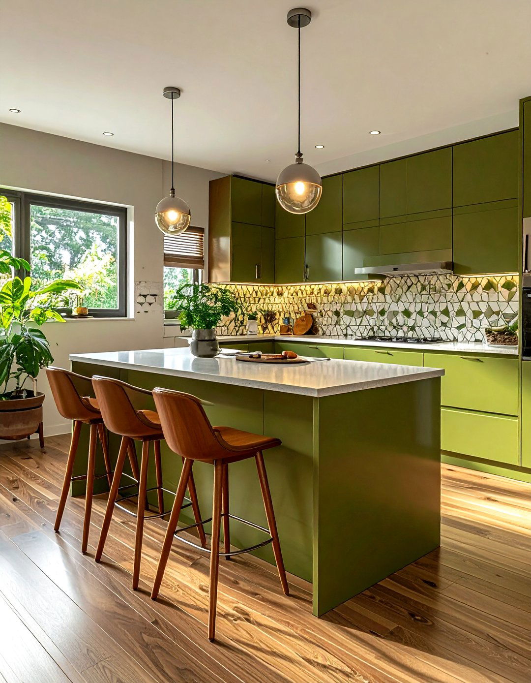 Mid century modern olive green kitchen - 30 olive green kitchen ideas