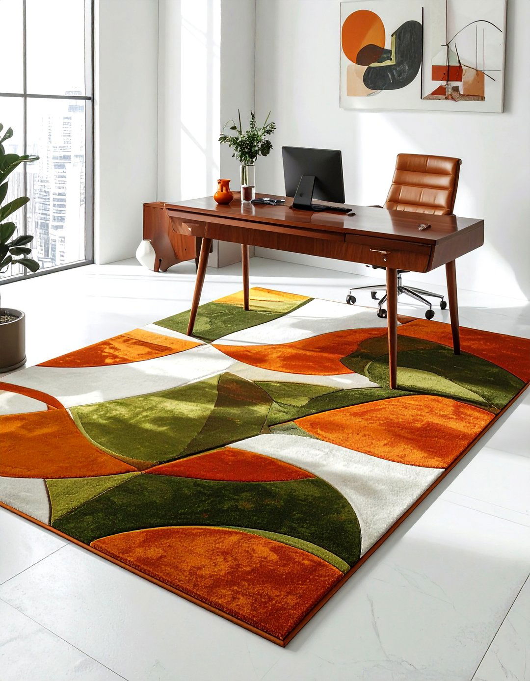 Mid century modern rug - 30 vintage rug ideas