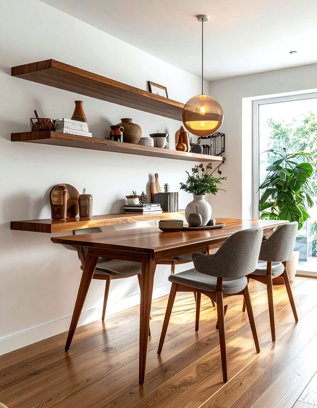 Mid century modern shelving - 30 dining room wall shelving ideas