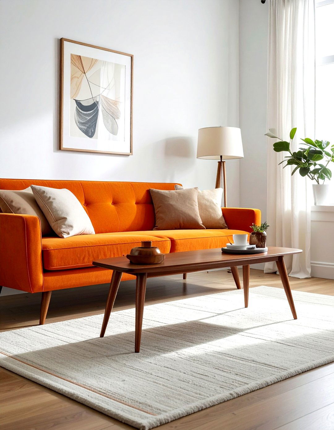 Mid century modern sofa table - 30 living room sofa table ideas