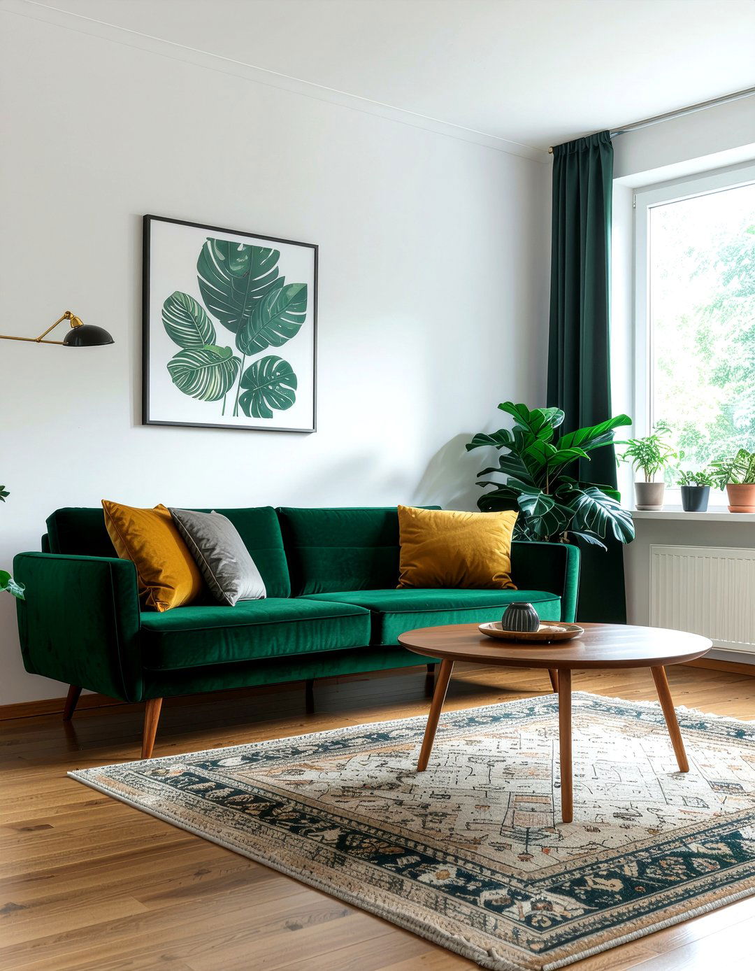 Mid century modern sofa - 30 first apartment decor ideas