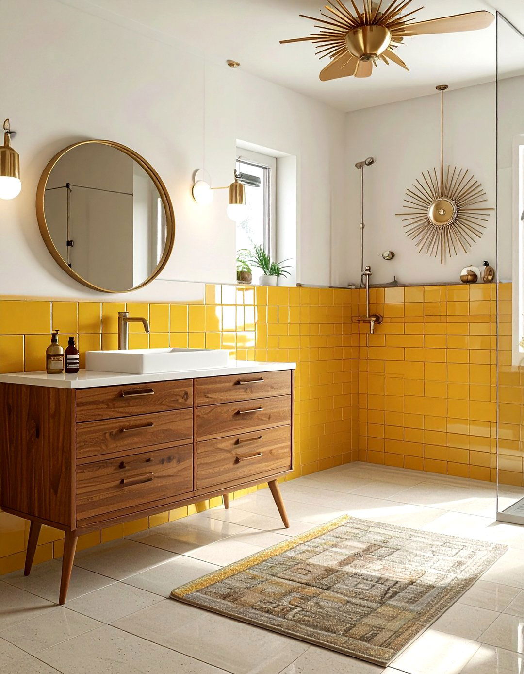 Mid century modern subway tile - 30 subway tile bathroom ideas