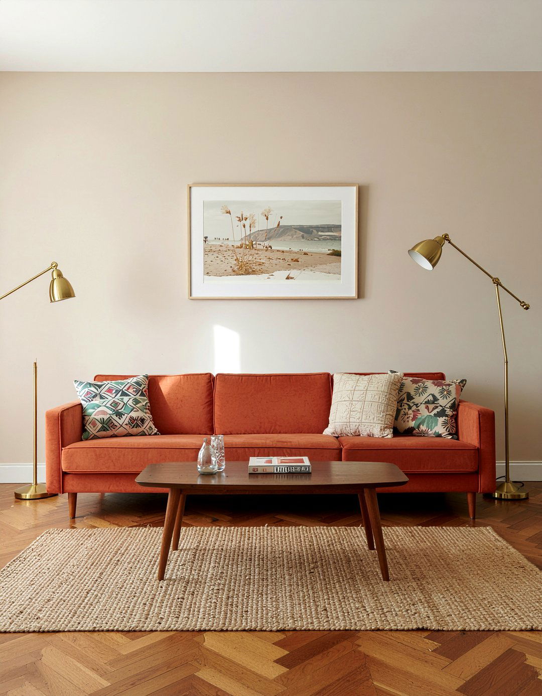 Mid century modern terracotta living room - 30 terracotta living room ideas