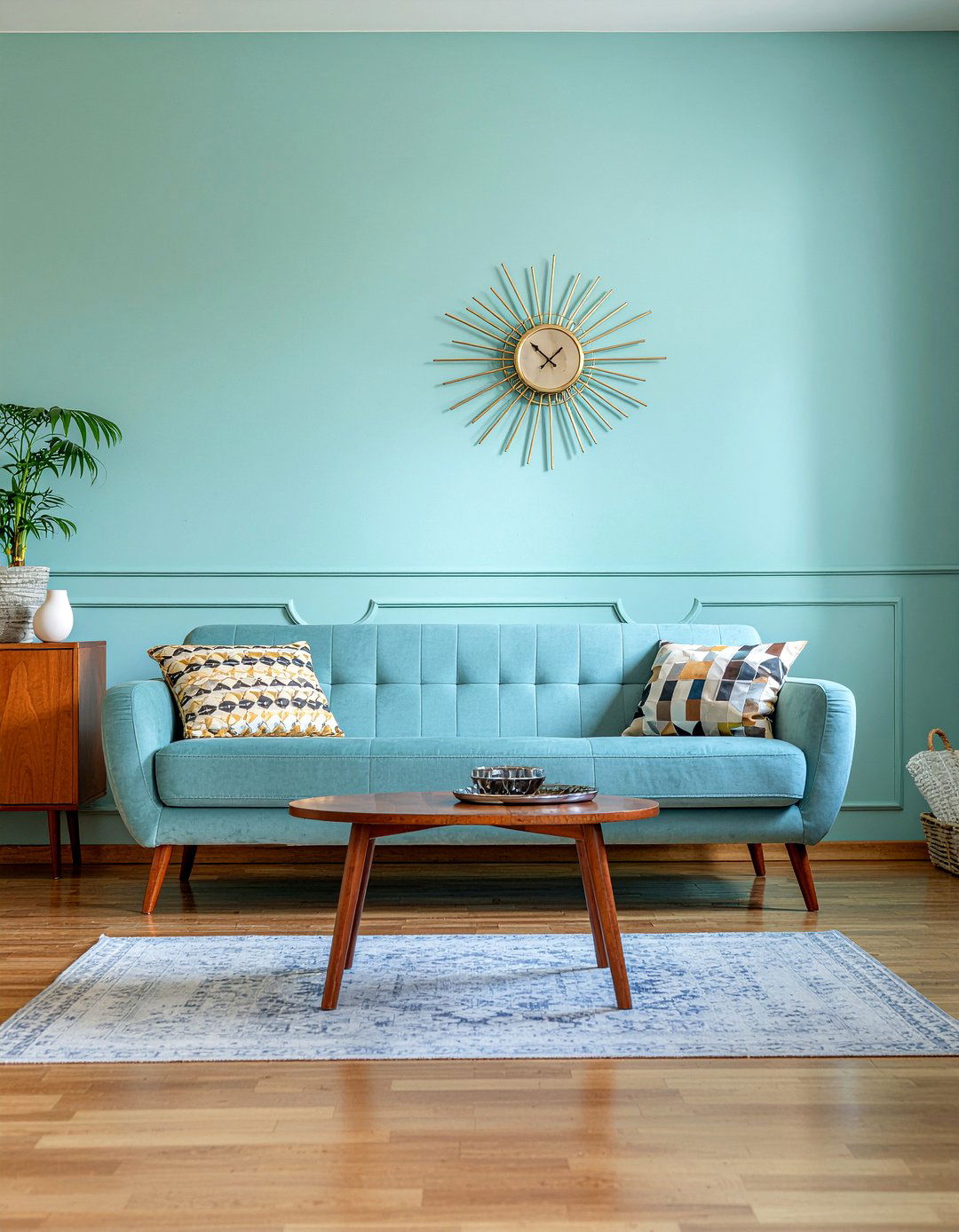Mid century modern turquoise living room - 30 turquoise living room ideas
