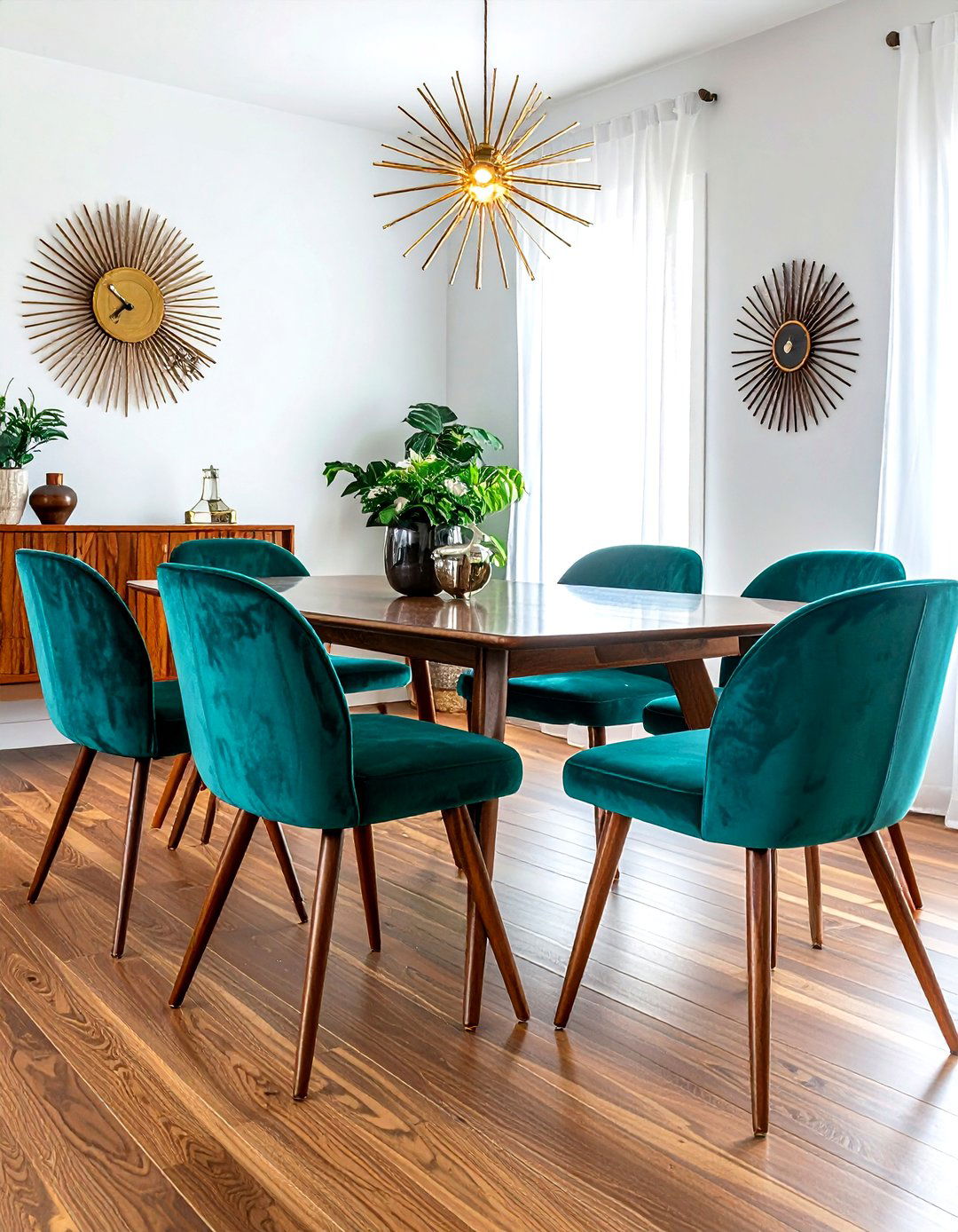 Mid century modern velvet chair - 30 velvet dining room ideas