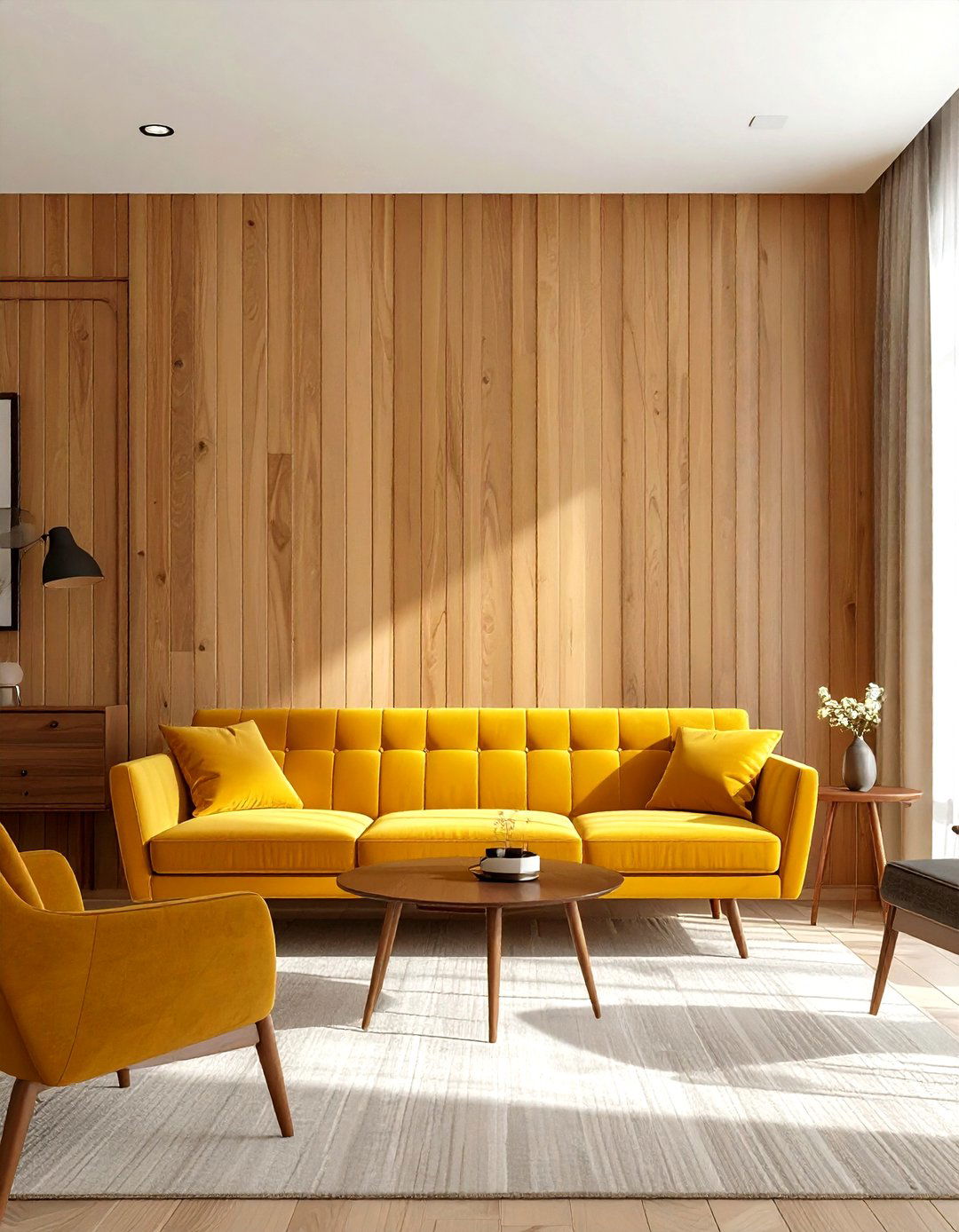 Mid century modern wainscoting - 30 living room wainscoting ideas