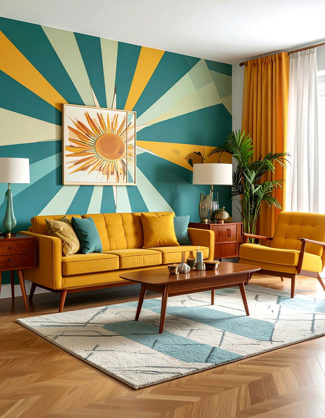 Mid century modern wallpaper - 30 living room wallpapers