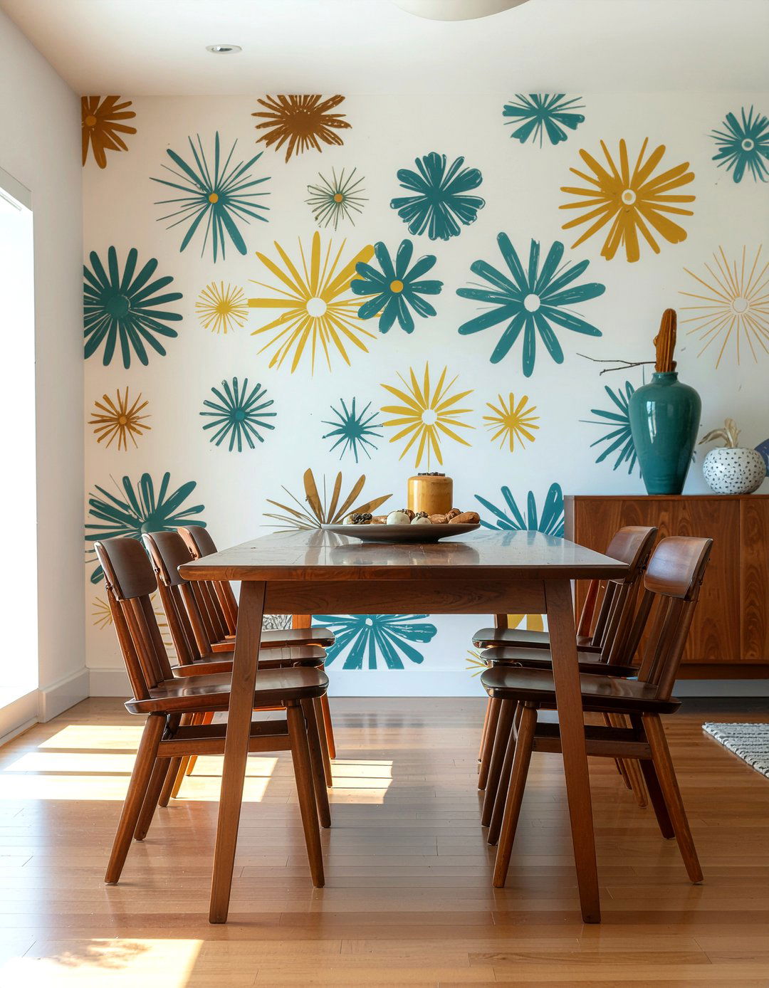 Mid century modern wallpaper - 30 dining room wallpaper ideas