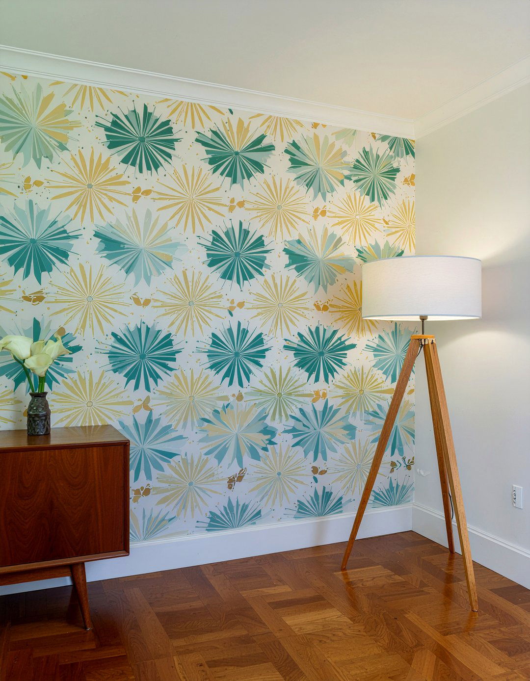 Mid century modern wallpaper - 30 living room modern wallpapers