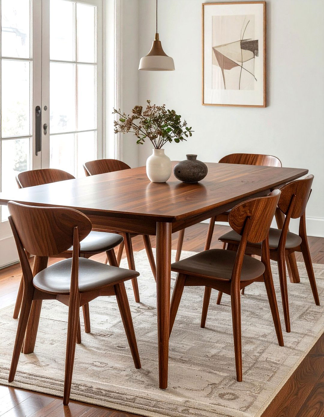 Mid century modern walnut dining table - 30 walnut dining table ideas