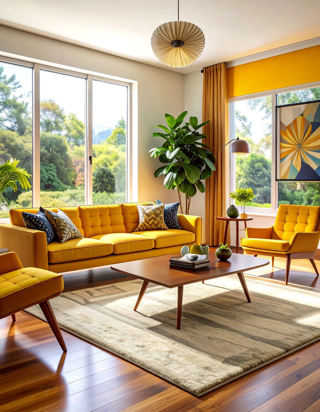 Mid century modern window film - 30 living room window film ideas