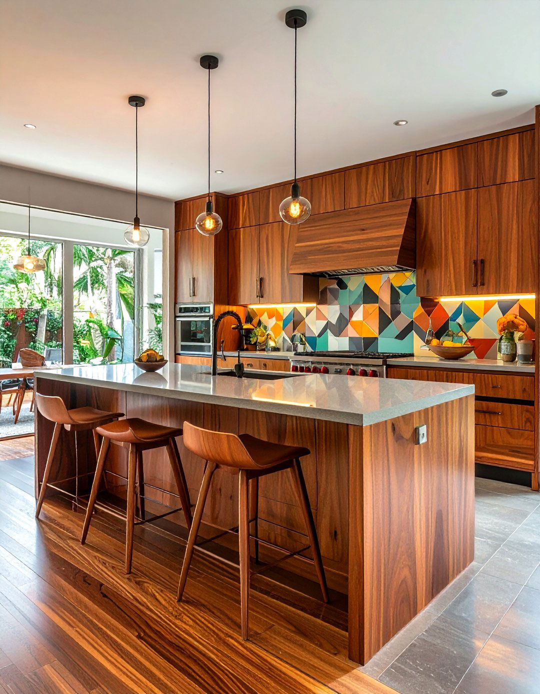 Mid century modern wood kitchen - 30 natural wood kitchen ideas