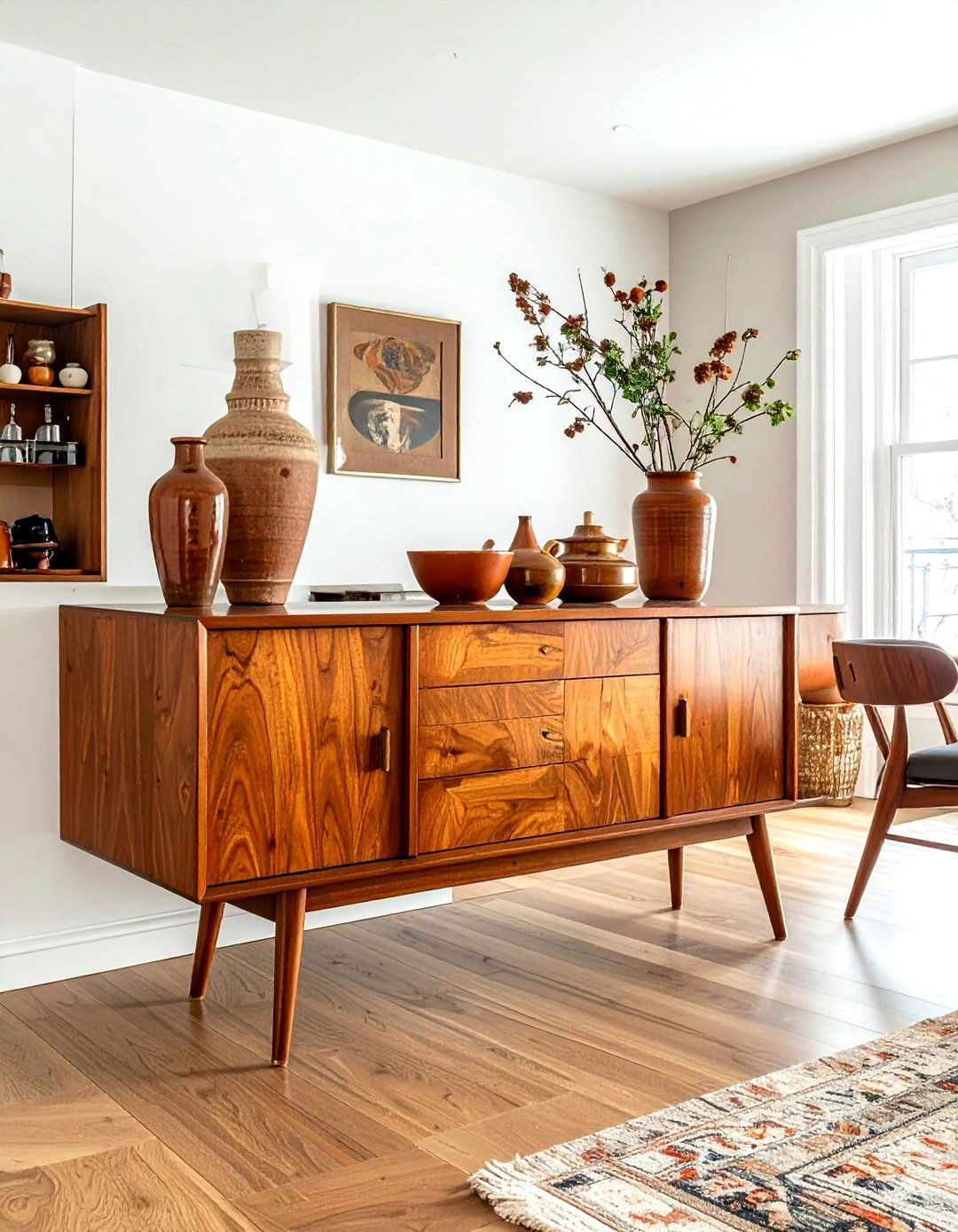 Mid century sideboard dining room - 30 vintage dining room ideas