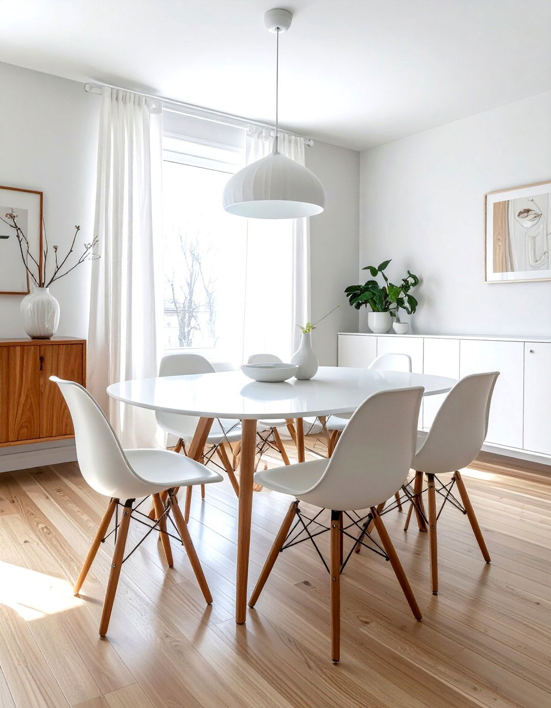 Mid century white dining room - 30 white and white dining room ideas