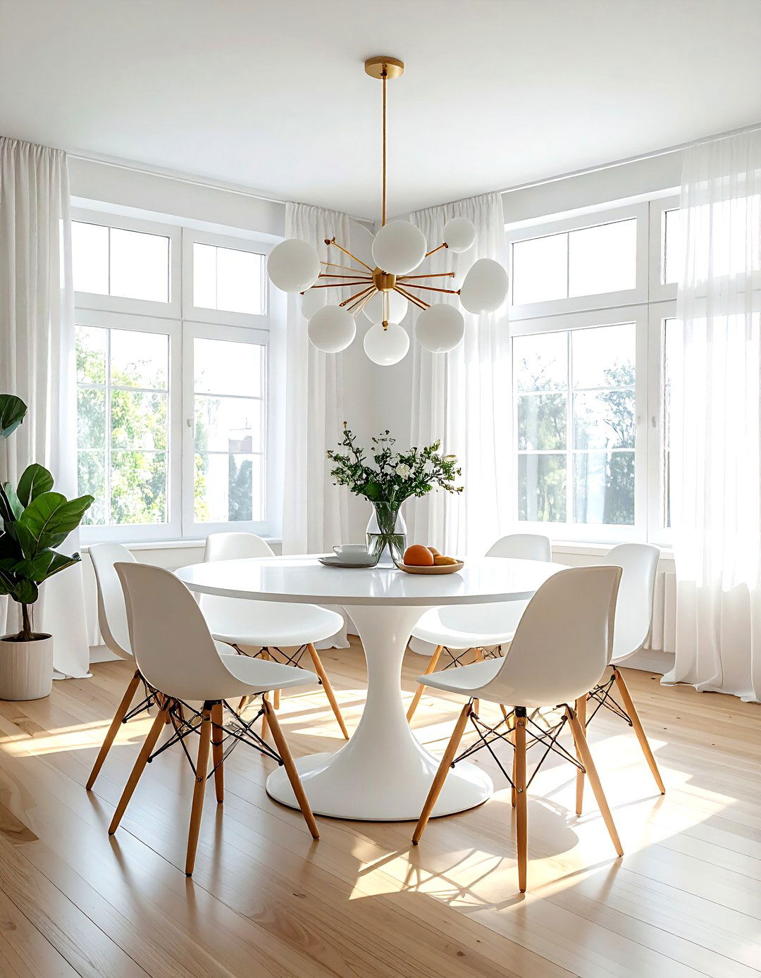 Mid century white dining room - 30 bright white dining room ideas
