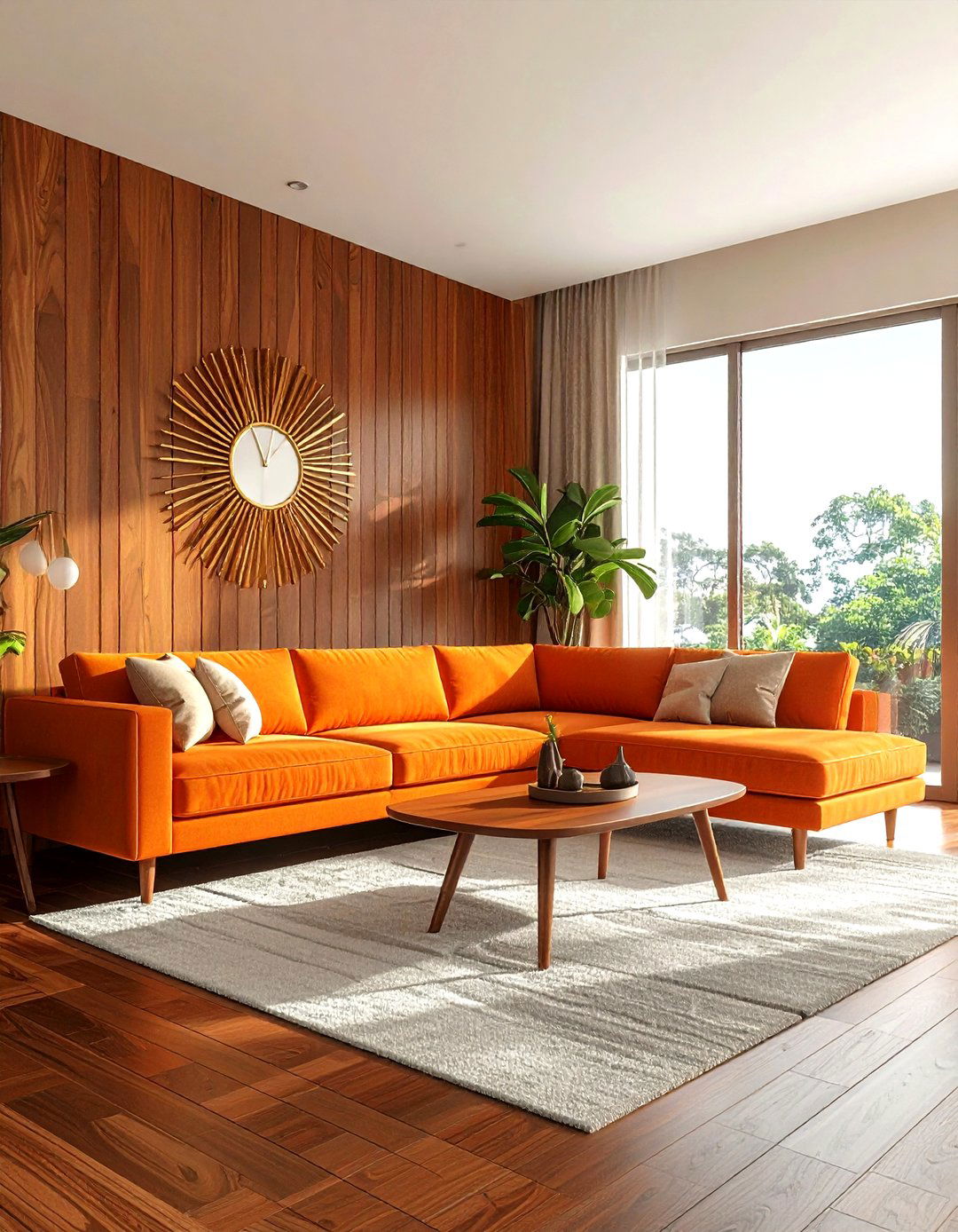 Mid century wood panel - 30 living room flat panel ideas