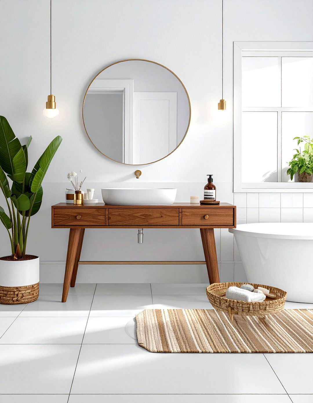 30 Warm White and Wood Bathroom Ideas for Natural Style