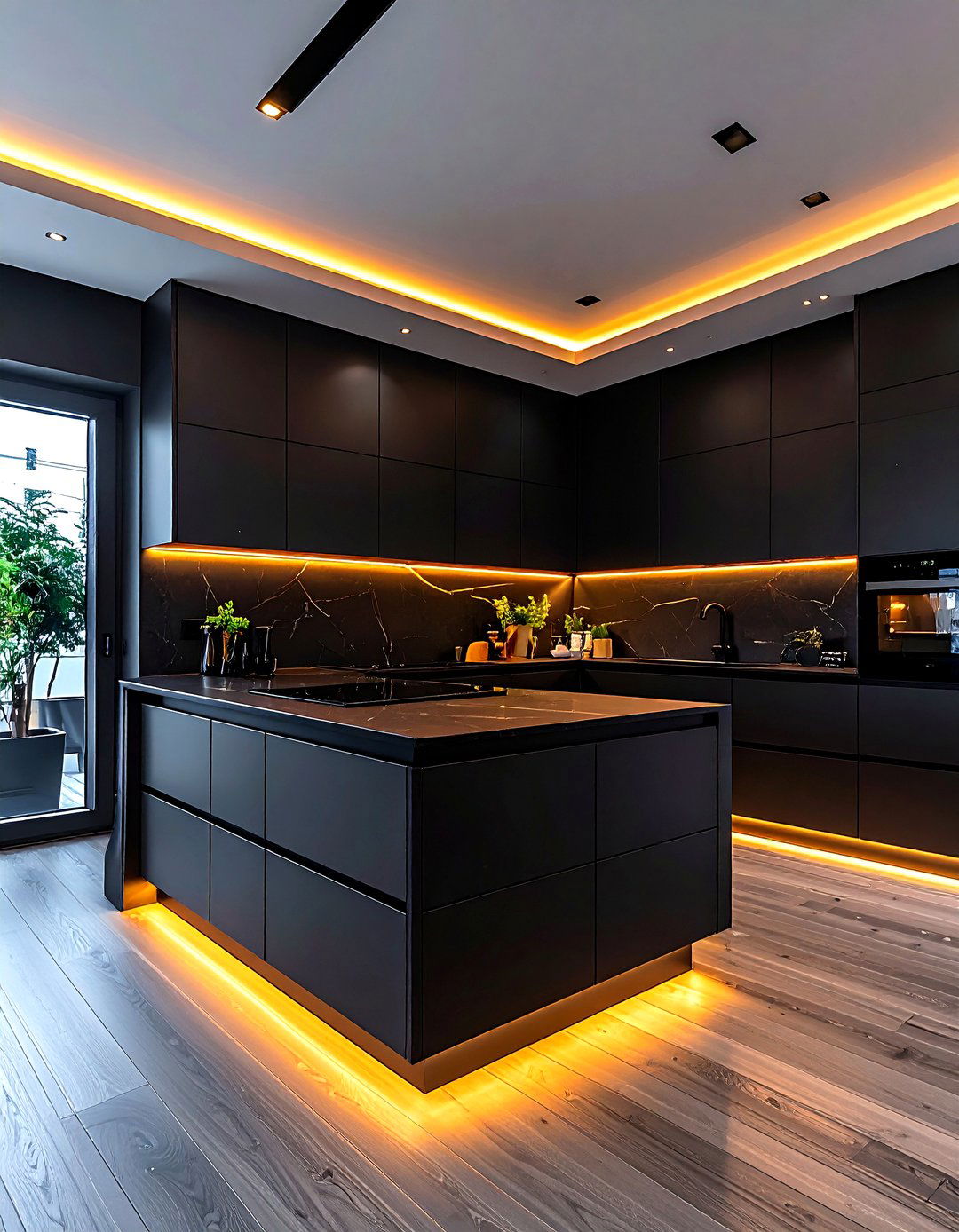 Midnight Black Kitchen With Led Lighting - 30 dark black kitchen ideas