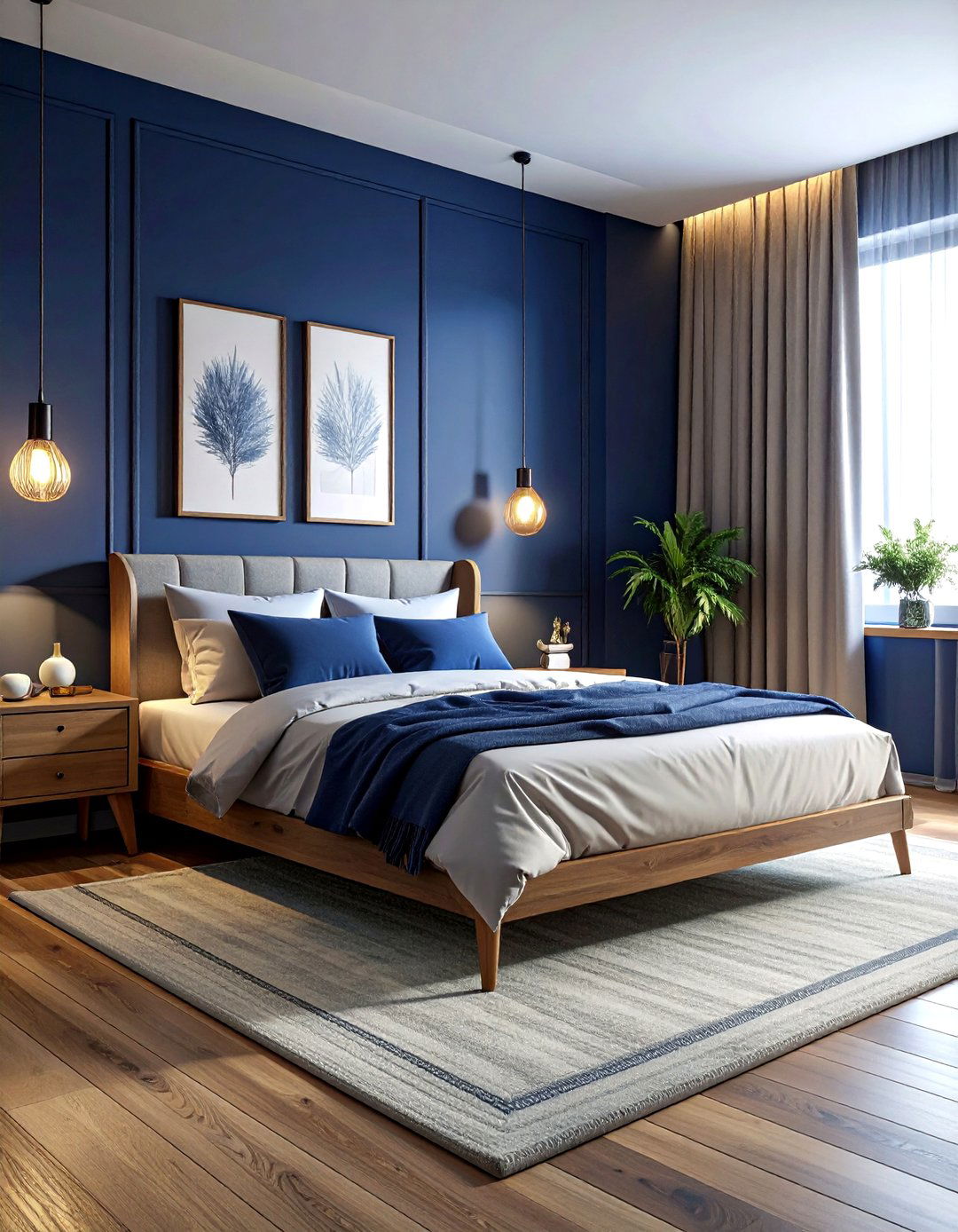 Midnight Blue Bedroom - 30 blue bedroom decor ideas