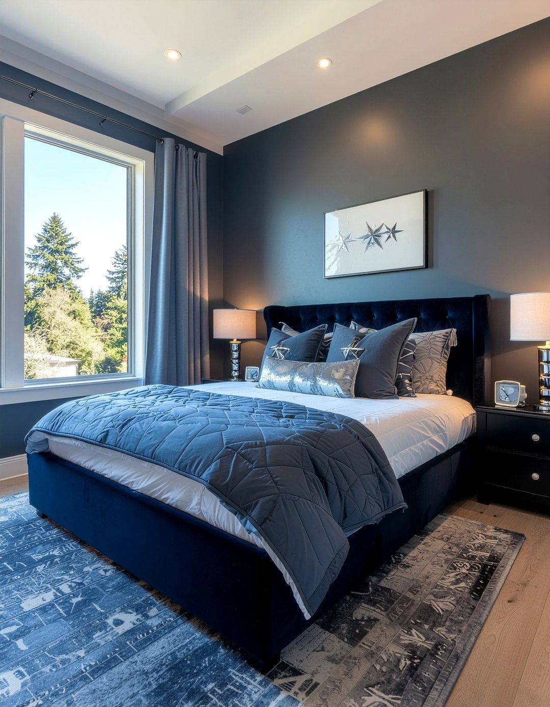 Midnight Blue Bedroom Dark Tones - 30 cool toned bedroom ideas
