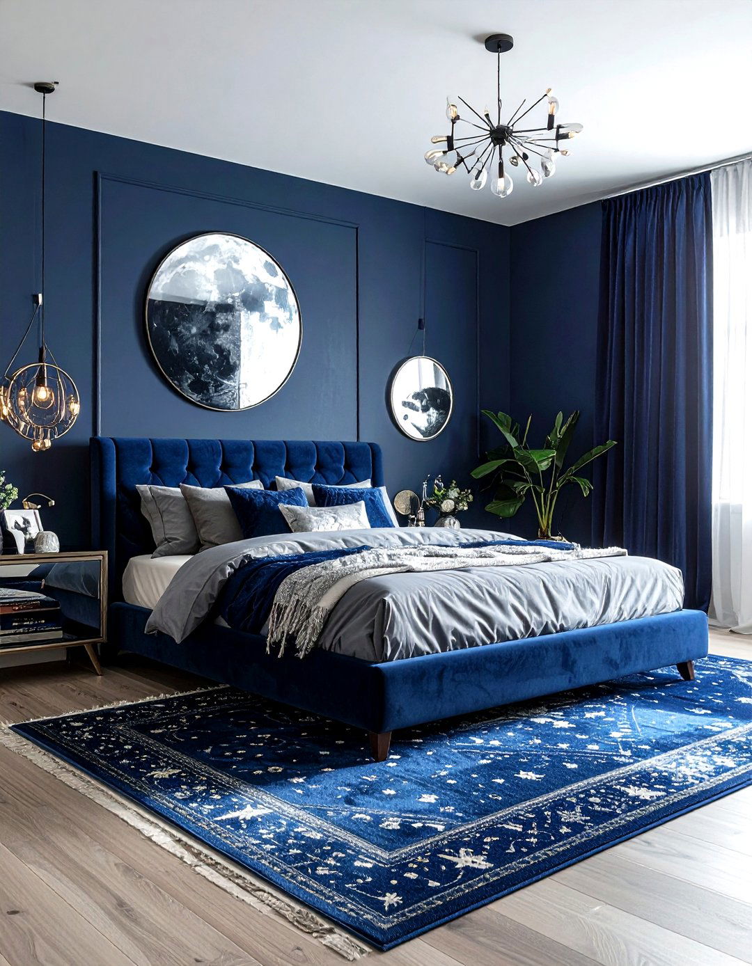 Midnight Blue Boho Aesthetic - 30 bohemian blue bedroom ideas