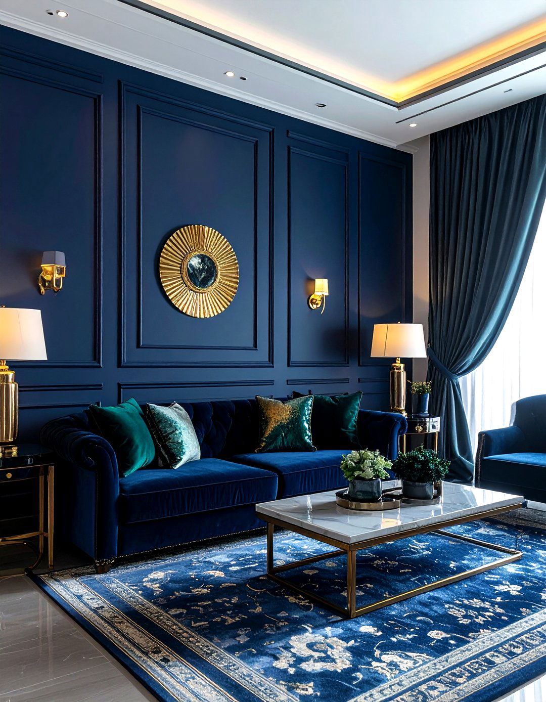 Midnight Blue Living Room - 30 living room blue walls