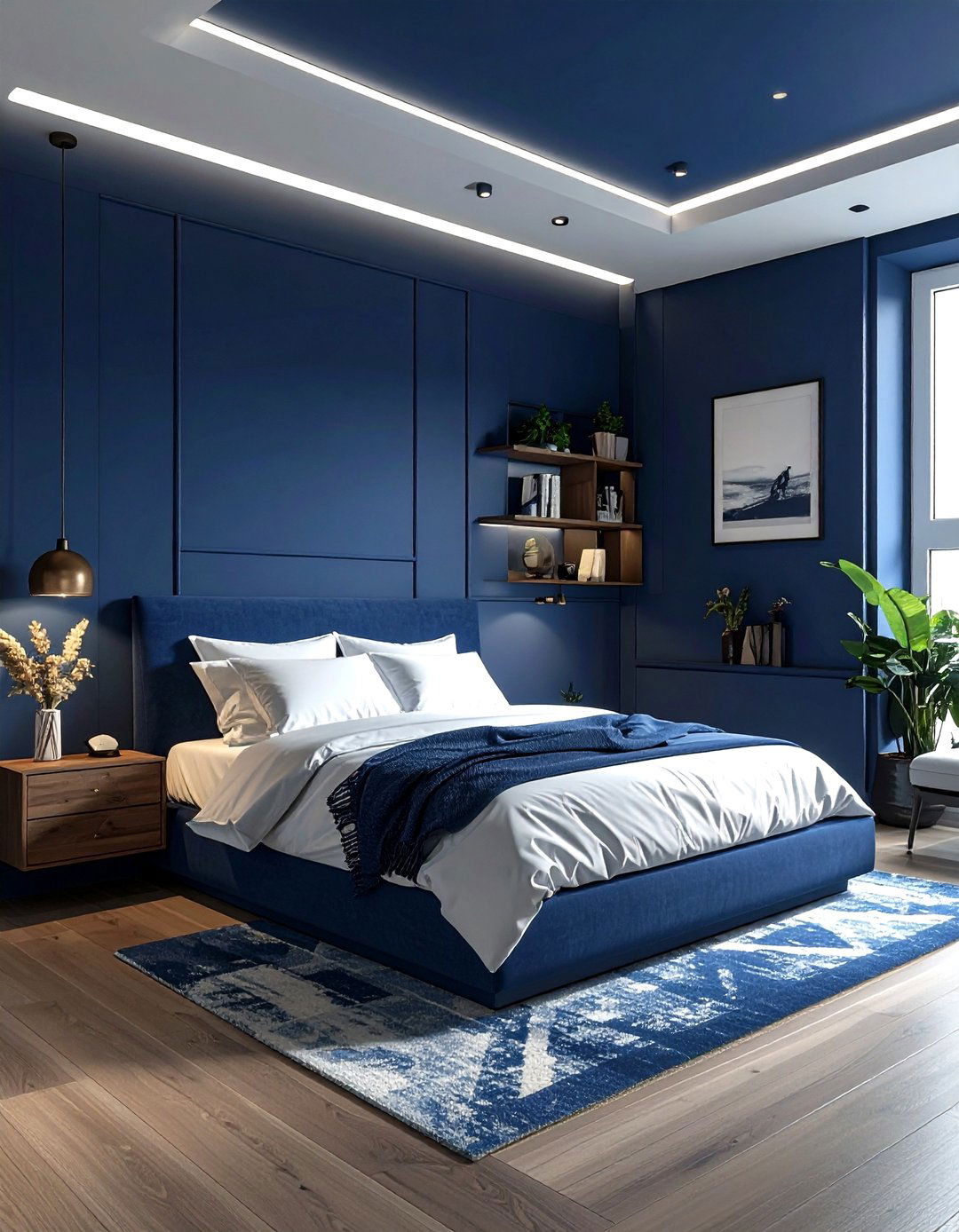 Midnight Blue Small Bedroom - 30 cool blue bedroom ideas