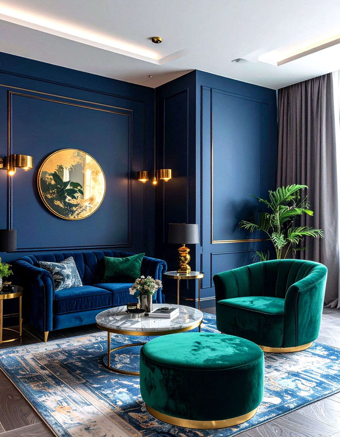Midnight blue and emerald - 30 color scheme ideas