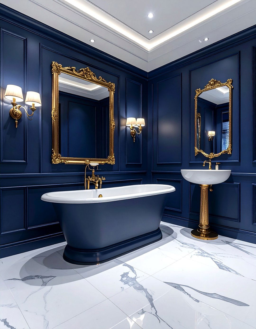 Midnight blue bathroom - 30 blue bathroom design ideas