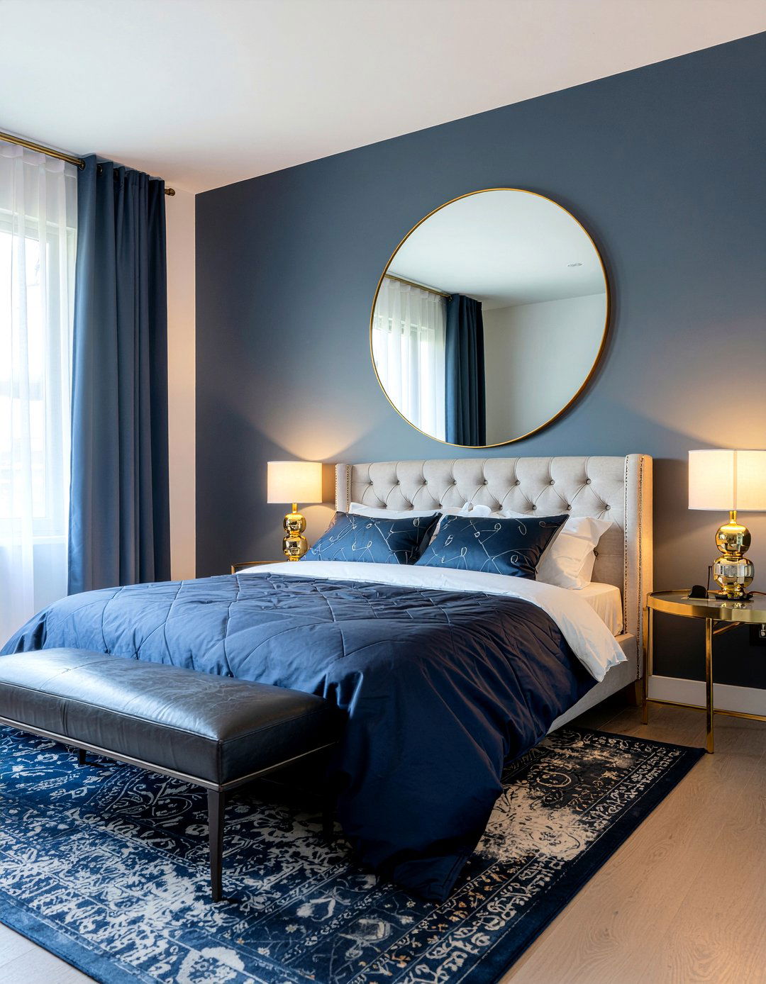 Midnight blue bedroom - 30 bedroom blue walls