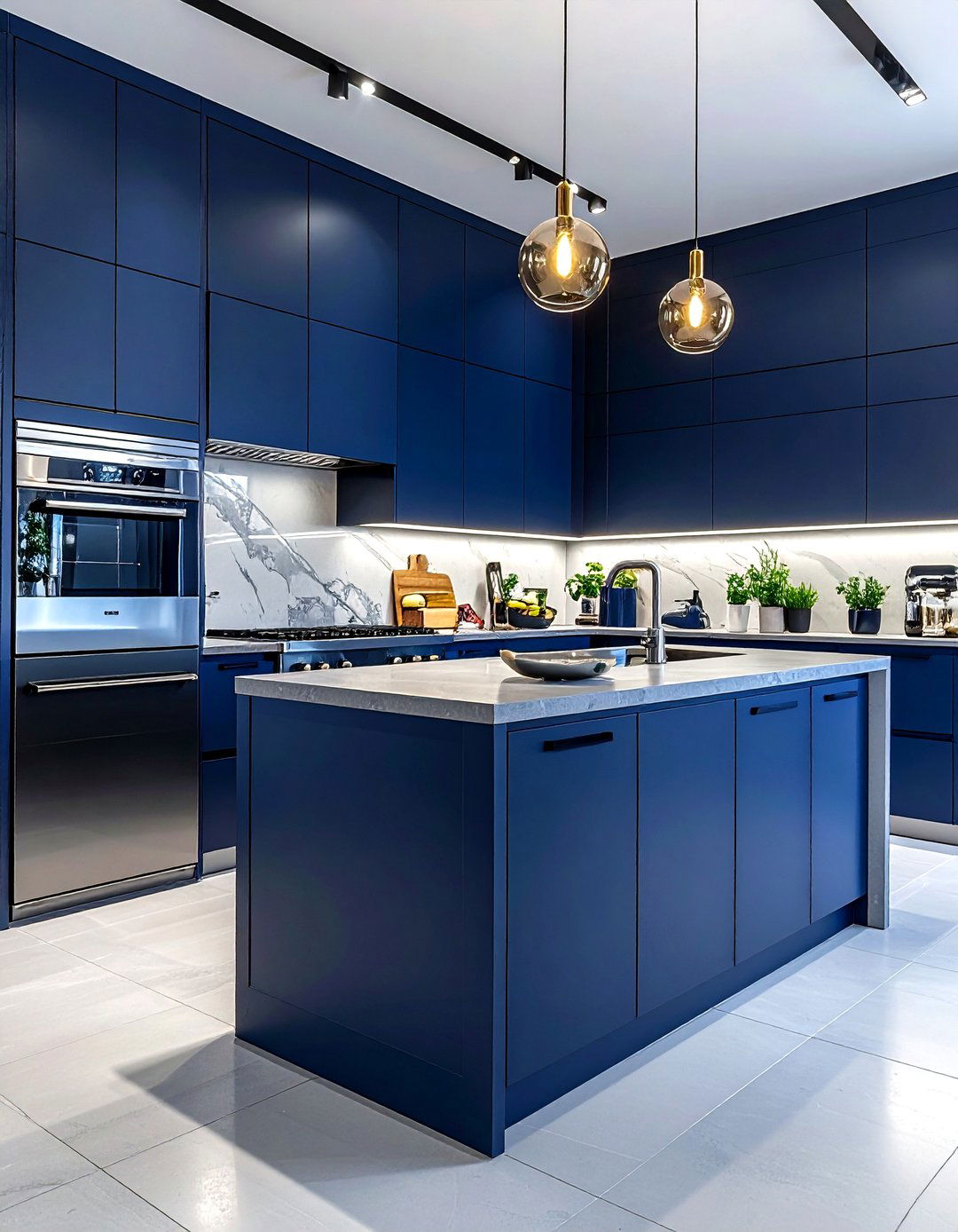 Midnight blue kitchen - 30 dark kitchen ideas