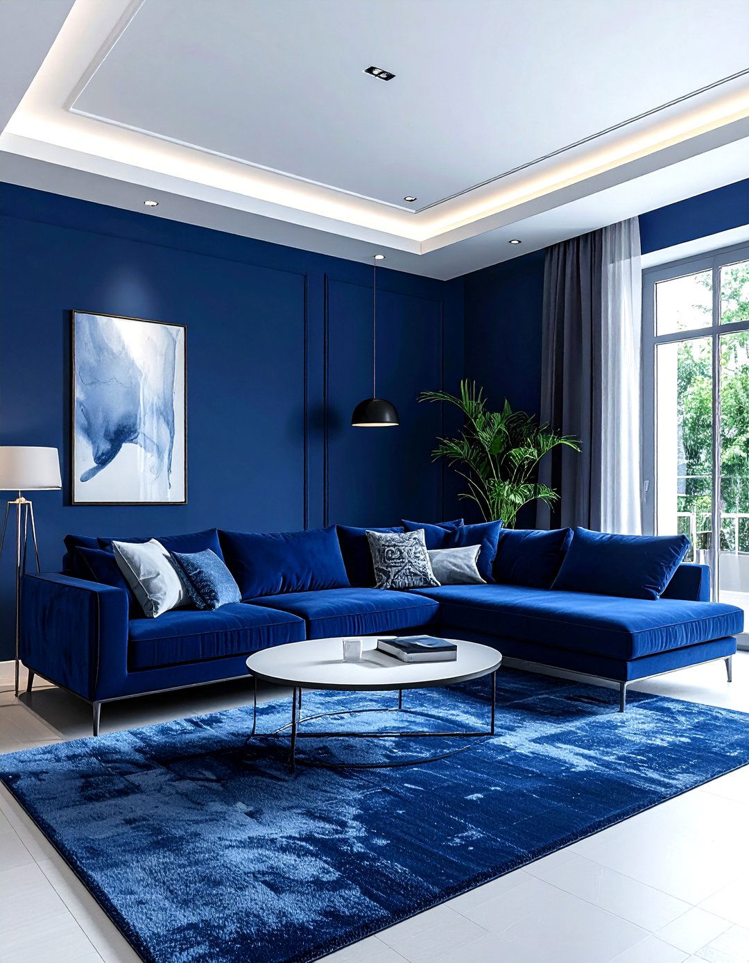 Midnight blue living room style - 30 minimalist blue living room ideas