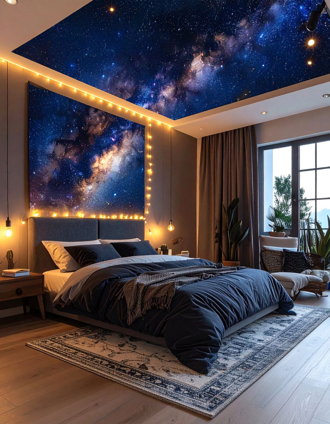 Milky way tapestry - 30 space themed bedroom ideas