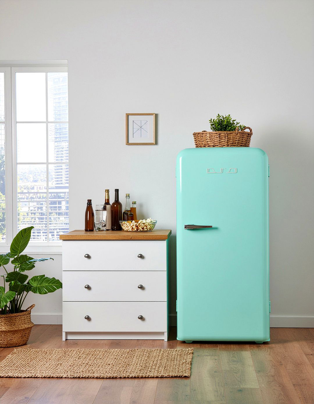 Mini fridge station - 30 teen hangout living room ideas