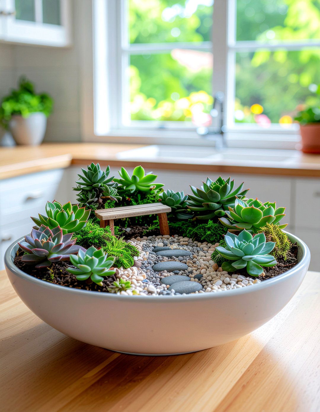 Miniature succulent fairy garden kitchen - 30 kitchen succulent ideas