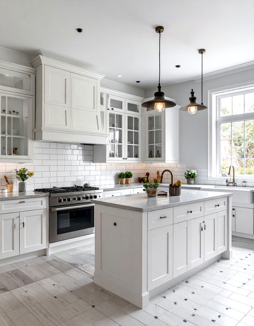 Miniature white subway tile - 30 white subway tile kitchen ideas