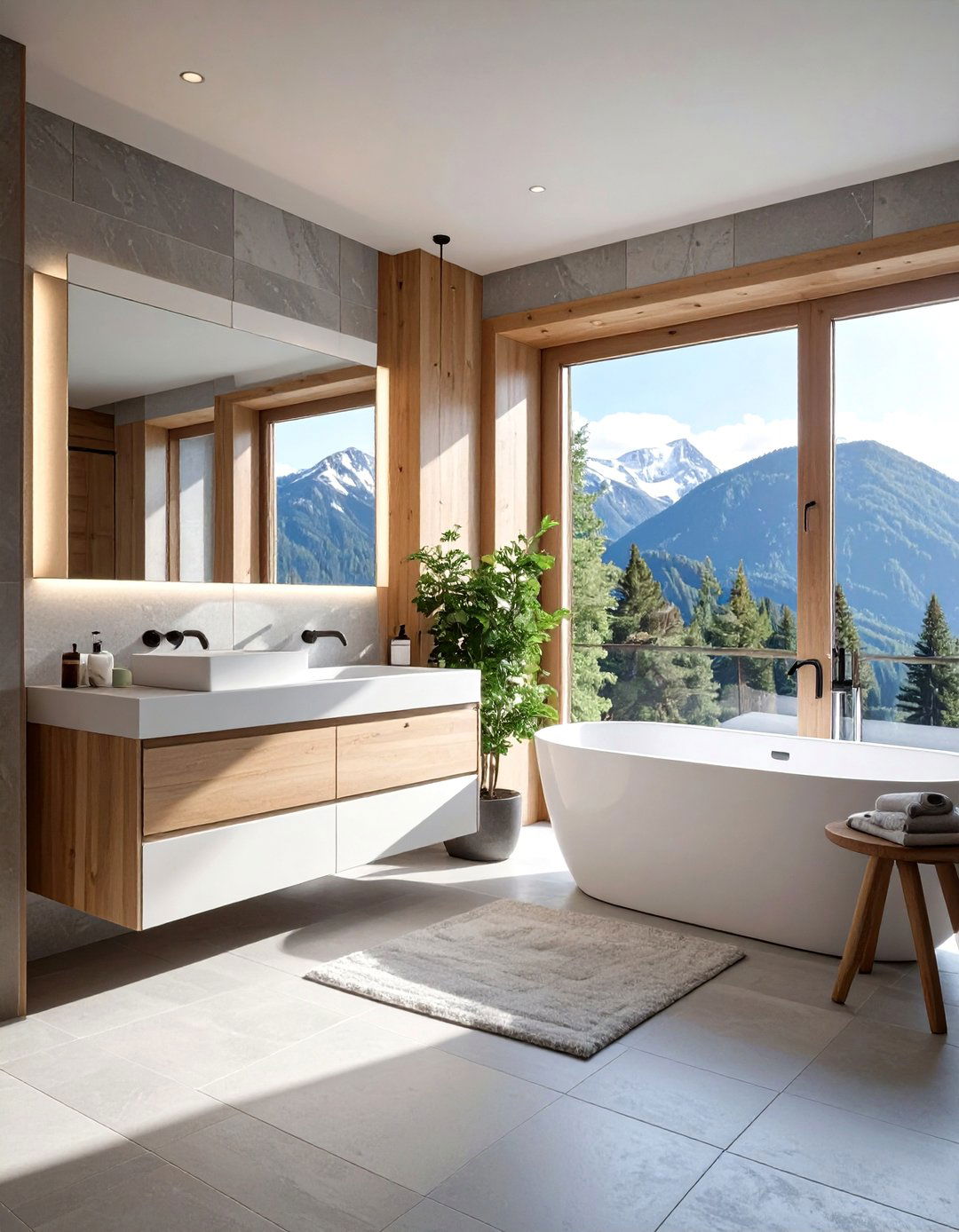 Minimalist Alpine Bathroom - 30 chalet bathroom ideas