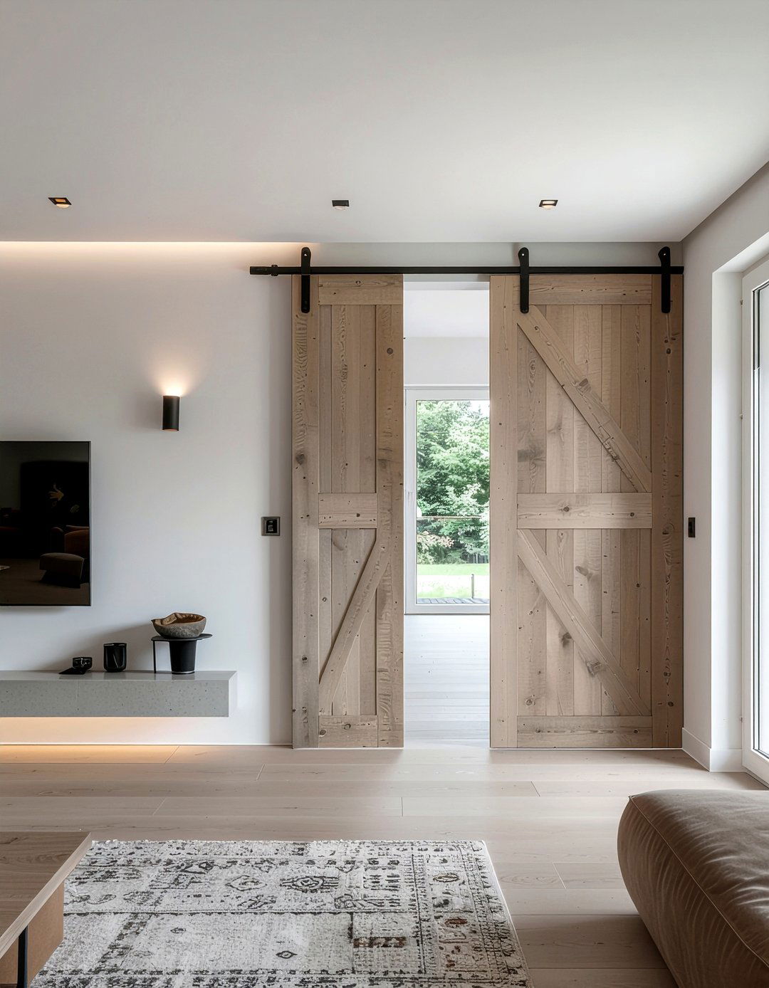 Minimalist Barn Door - 30 living room barn doors