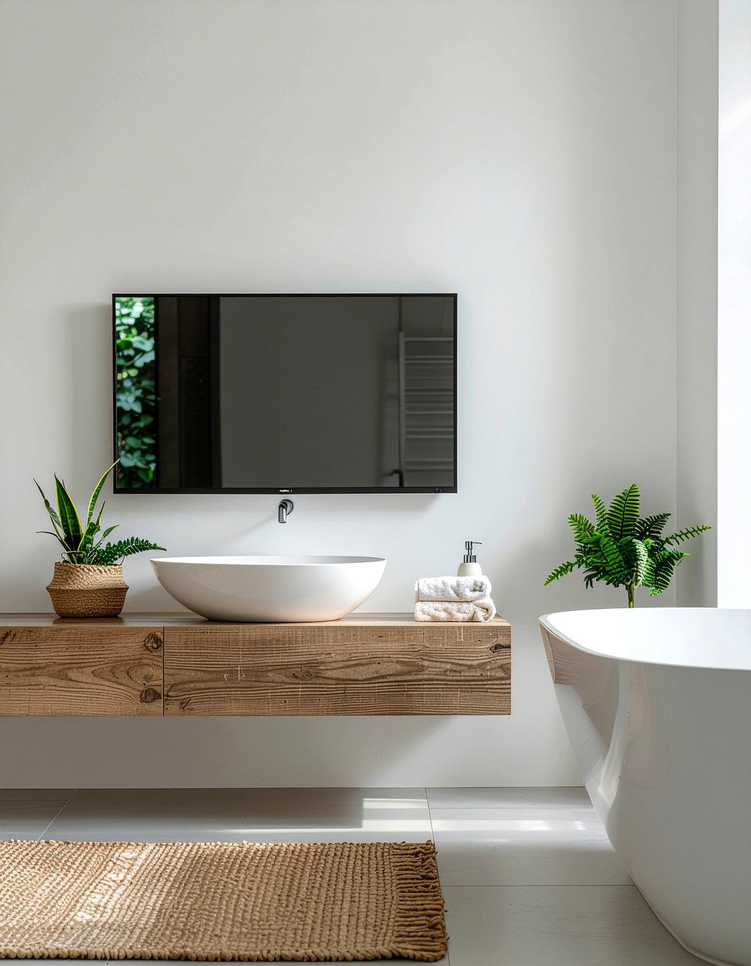 Minimalist Bathroom TV - 30 bathroom TV ideas