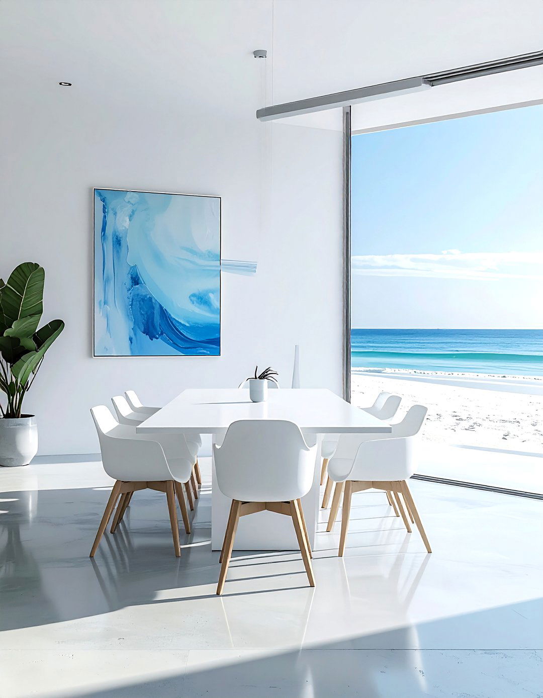 Minimalist Beach Dining Room - 30 seaside dining room ideas