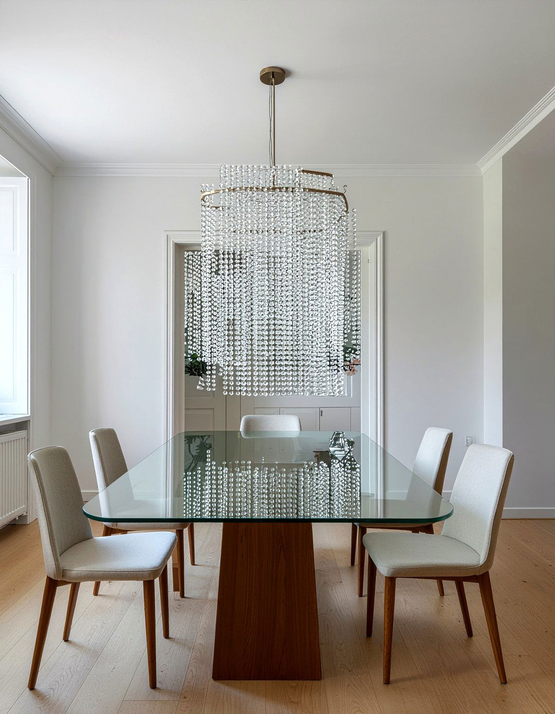 Minimalist Beaded Chandelier - 30 beaded chandelier dining room ideas